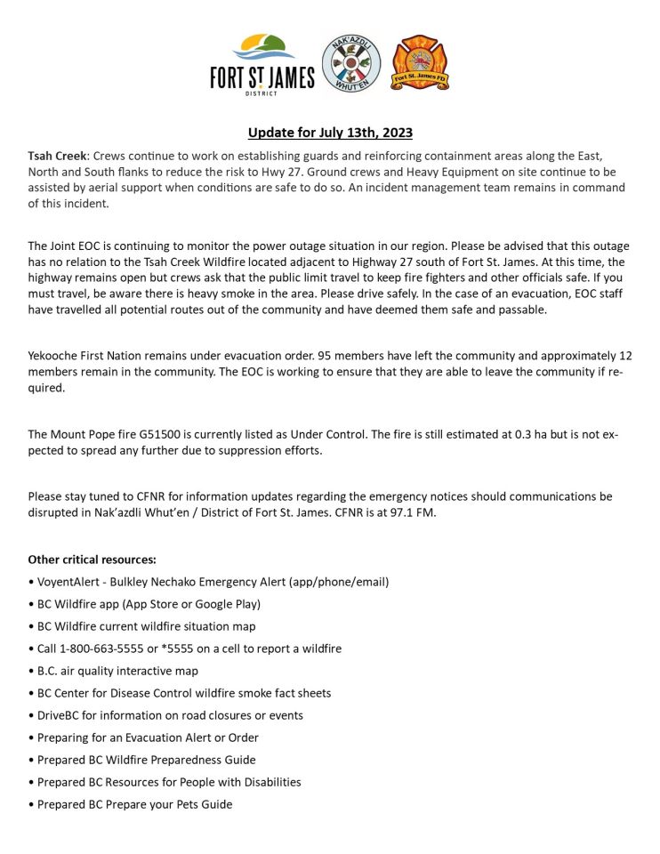 Eoc Update For July 13 2023 Nak Azdli Whut En